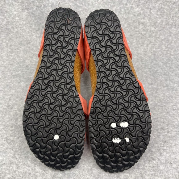 Birkenstock Papillio Orange Lola Nubuck Leather Ankle Strap Wedge Sandal Size 39 - Picture 9 of 9